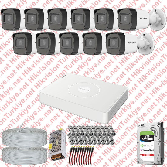 Hikvision 11 Kamera Fullhd Güvenlik Kamerası Seti 1tb Hdd